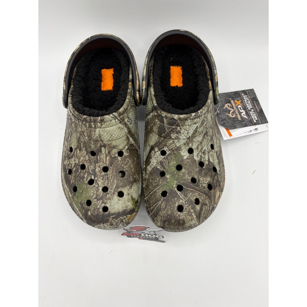 Crocs Realtree APX Lined Classic Clogs Mens 8 Womens 10 Camo Fleece Shoes NEW